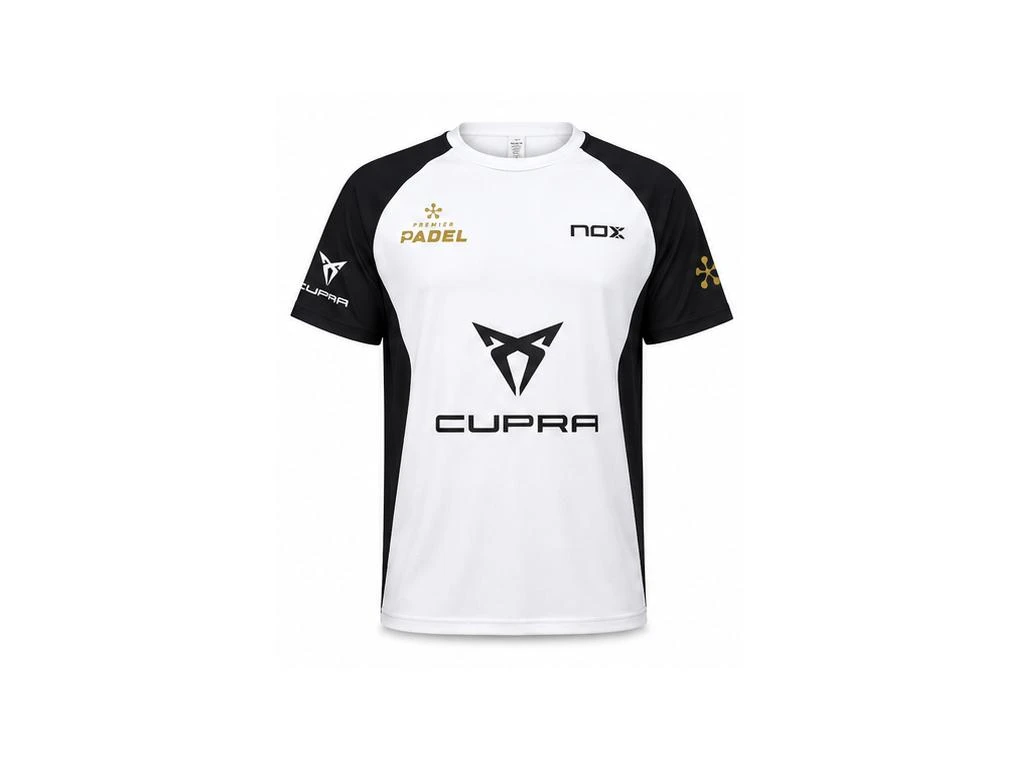 T-Shirt technique de padel, Premier Padel, NOX , blanc et noir, Taille M